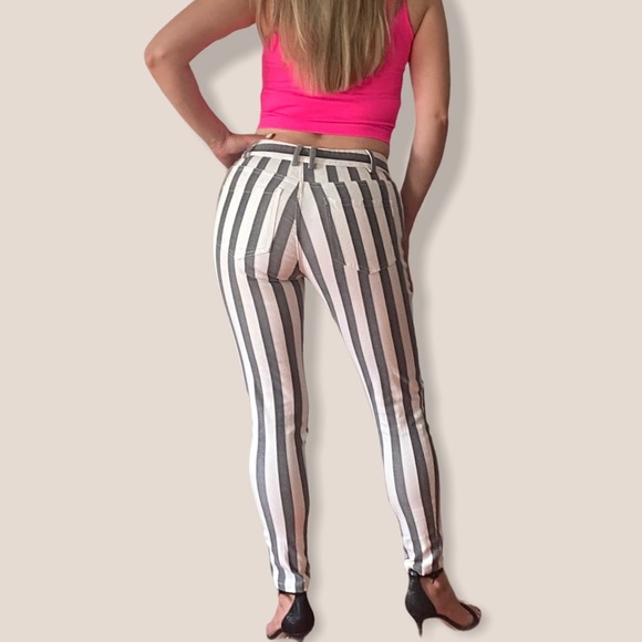 Cut 25 Yigal Azrouel Cool Striped Stretchy Jeans - Picture 3 of 13